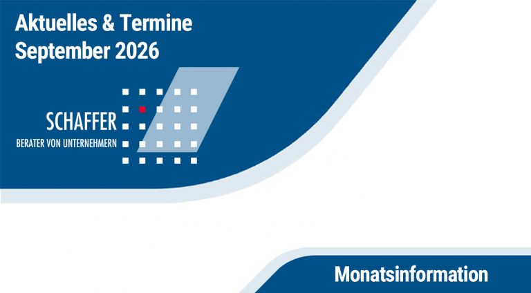 Schaffer & Partner | Schaffer Partner Aktuelles Monatsinformation 09 2026